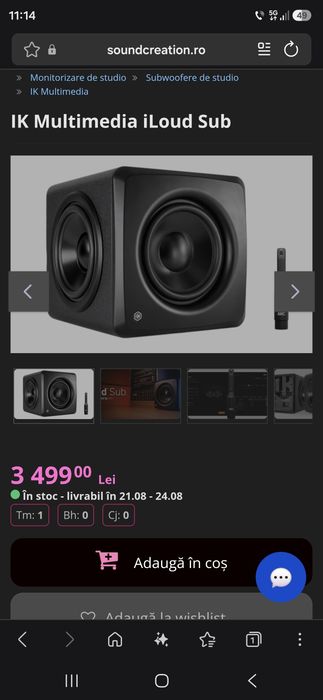 Iloud Sub/Subwoofer activ de studio cu microfon de calibrare ARC X