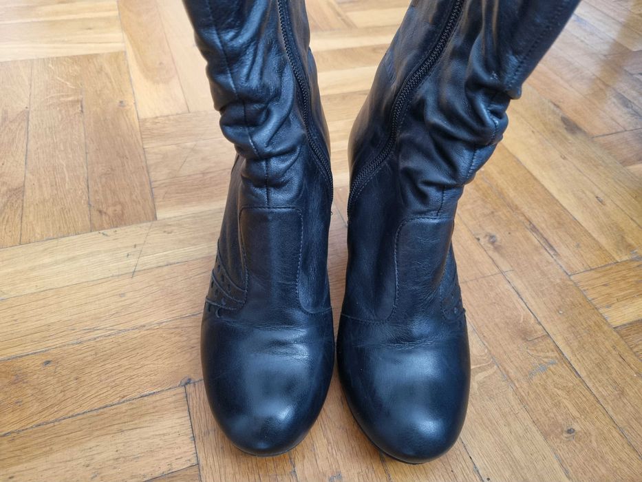 Дамски черни кожени боти Кларкс Clarks