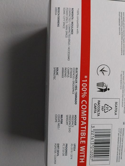 Set saci aspirator WB305140(Rowenta/Bosch/Electrolux