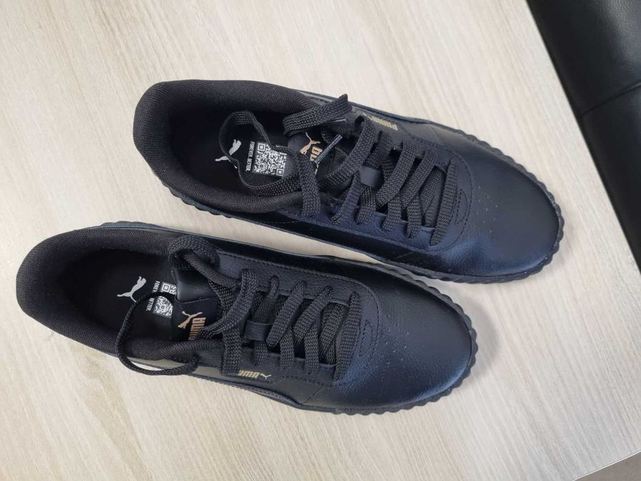 Нови черни кецове Puma от естествена кожа