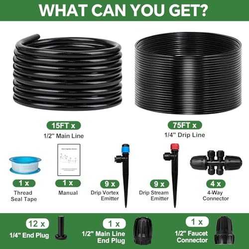Нова Система за капково напояване 90FT за двор оранжерия саксии поливна система градина