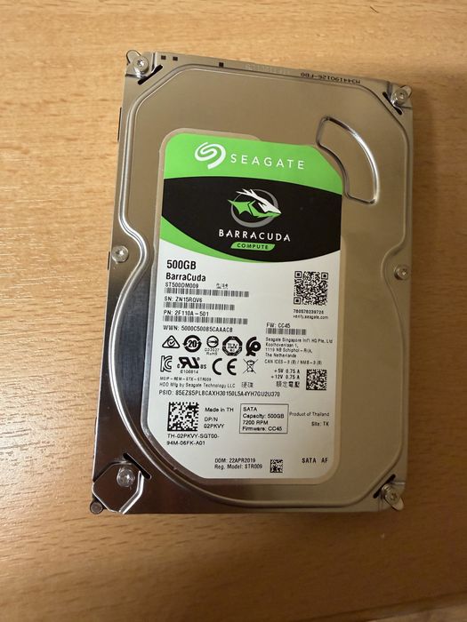 HDD Seagate BarraCuda® 500GB, 7200rpm, 32MB cache, SATA III nefolosit