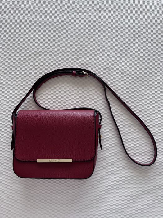 Geanta Musette piele naturala rosie