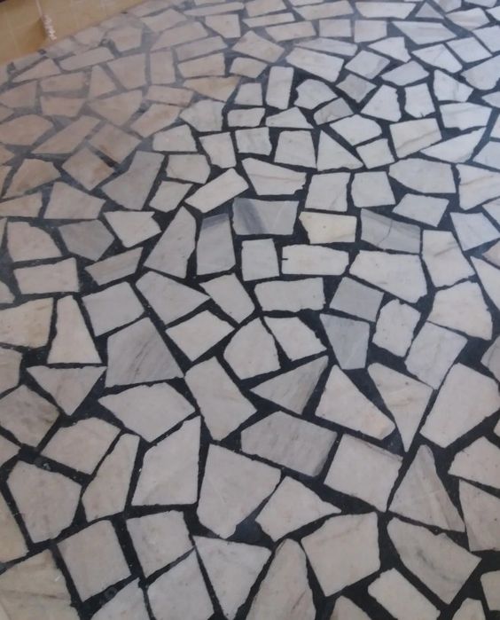 Marmură spartă, placi poligonale, mozaic venețian