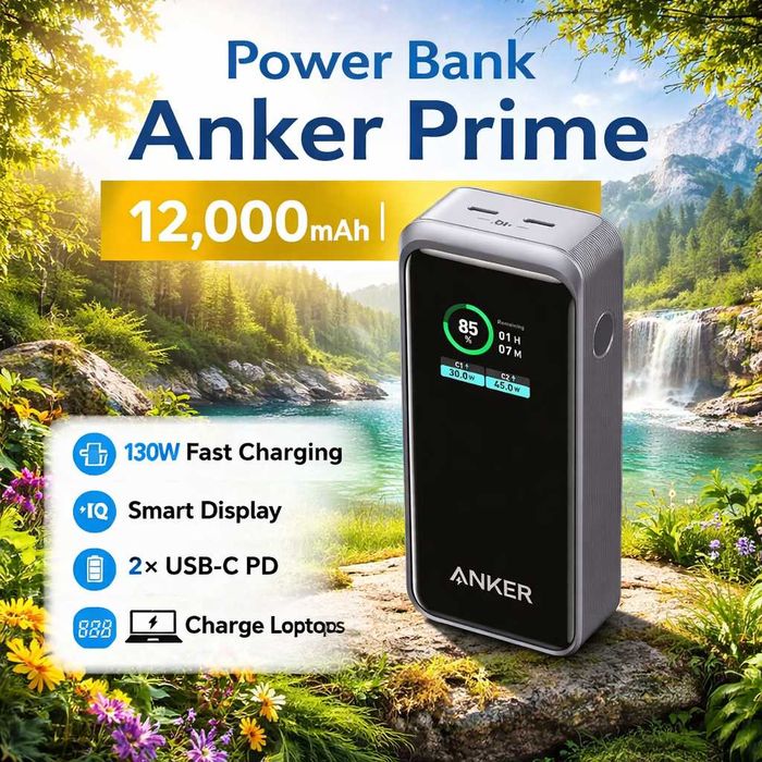 Power Bank Anker Prime 12.000mAh 130W. Есть доставка