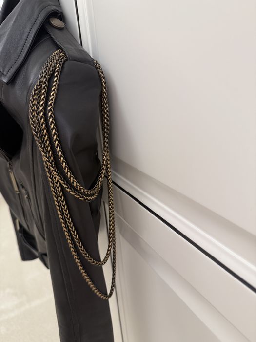 Geaca biker Elisabetta Franchi din piele naturala