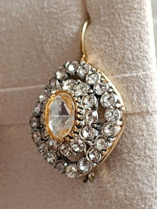 Cercei auriti din argint 925  cu pietre din zirconiu