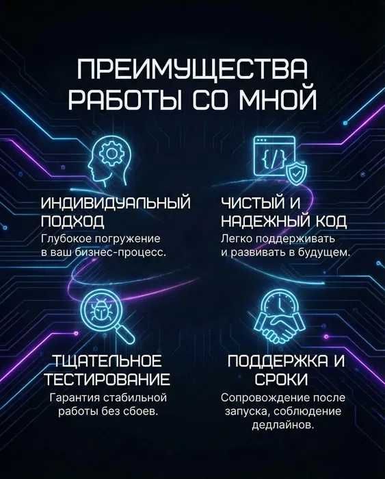 Telegram Botlar / Разработка Telegram ботов любой сложности