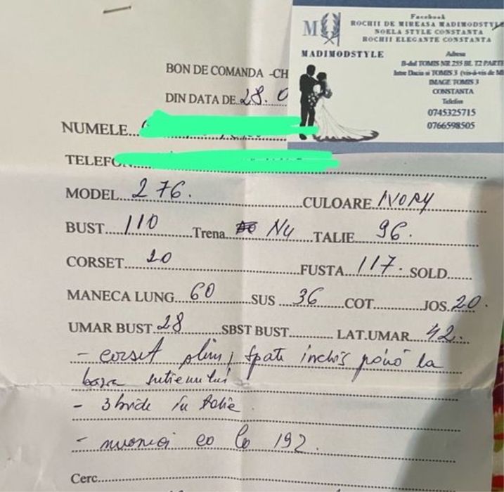 Rochie de mireasa + crinolina 3 cercuri