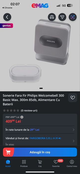 Sonerie Philips fără fir