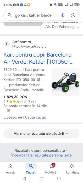 Kart cu pedale KETTLER Barcelona Air – Stare excelentă