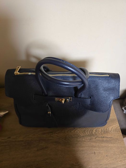 Италианска дамска чанта от естествена кожа