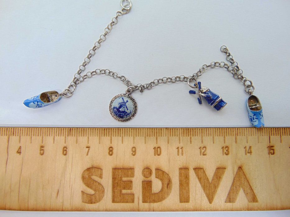 Bratara si charm uri din argint cu email Olanda