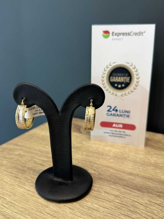 (AG51) Cercei aur 14k 5.74g b10882.2 - Garantie 2 ani!