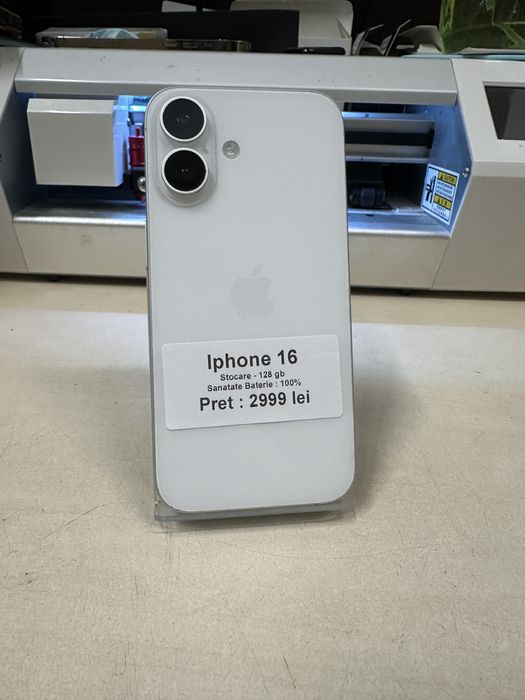 Iphone 16 / 128 gb / 100% baterie / impecabil ca nou / garantie