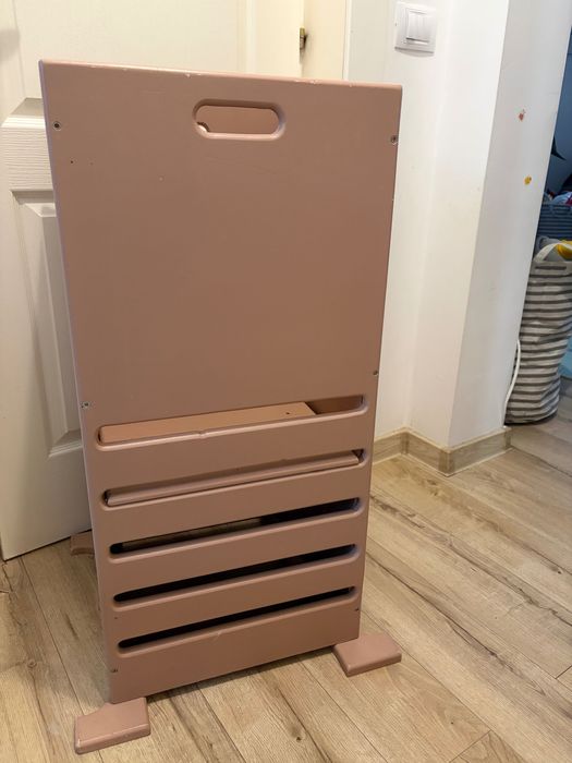 Turn de invatare Montessori (learning tower), stabil, din lemn, roz