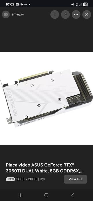 GTX 3060ti alba cu revizie făcută