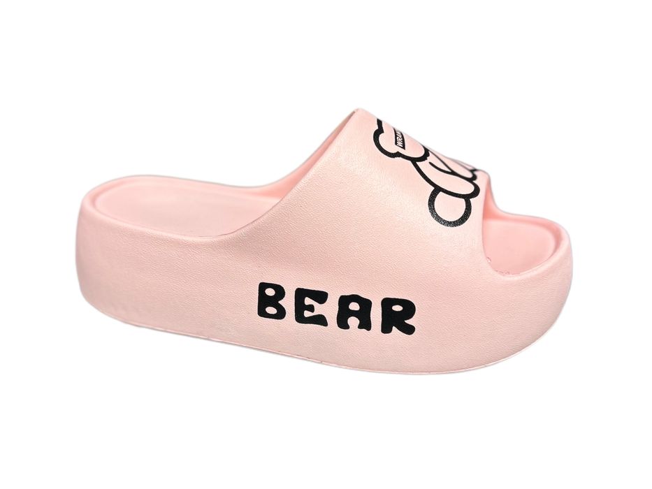 Дамски чехли на платформа с мече