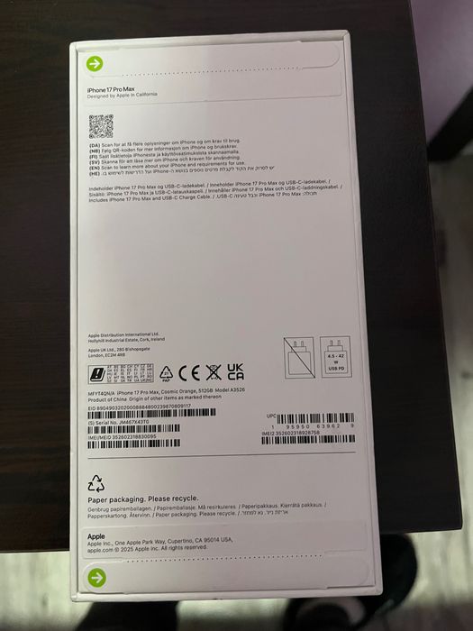 iPhone 17 pro max 512GB orange