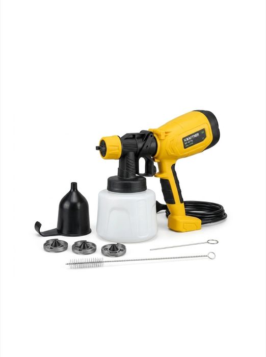 Vând Pistol de vopsit 800w, 1400ml, 4 duze, 32000rpm, 650ml/min, putere variabila KRAFTNER KF-9174
