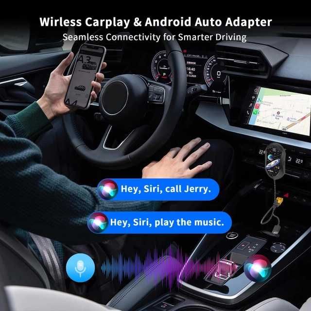 Carplay.  Adaptor Wireless 2 In 1 Android Auto