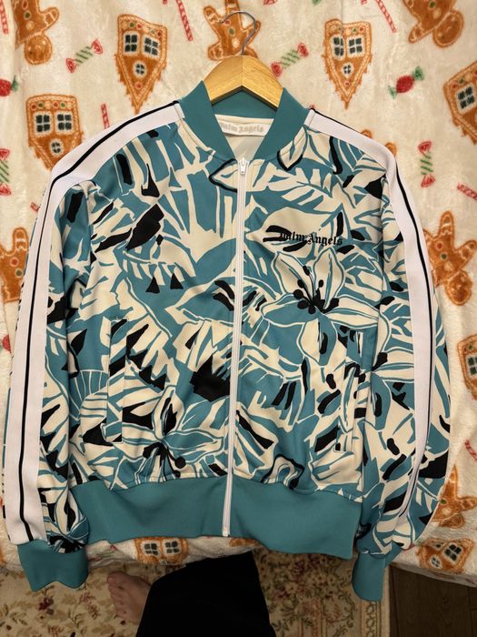 Bluza Palm Angels albastra cu model floral