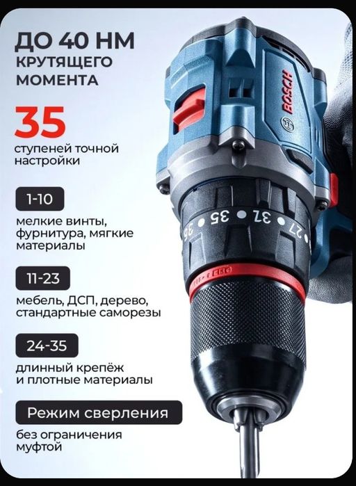 Шуруповёрт, дрель безщёточный 2 в 1