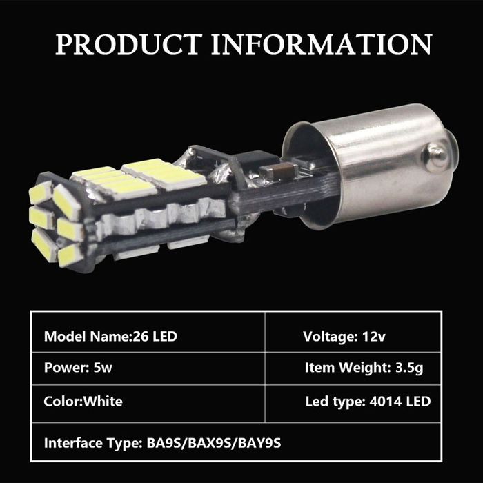 LED Диодни Габаритни Крушки Ba9s, Bax9s, Bay9s ,T4