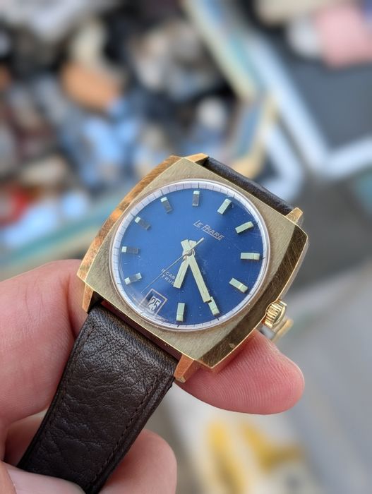 Ceas Vintage Le Phare Mechanical Blue Dial - Swiss Made - Colectie / Clasic