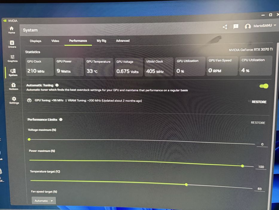 Placa Video Nvidia Rtx 3070ti Gigabyte Vision OC 8gb