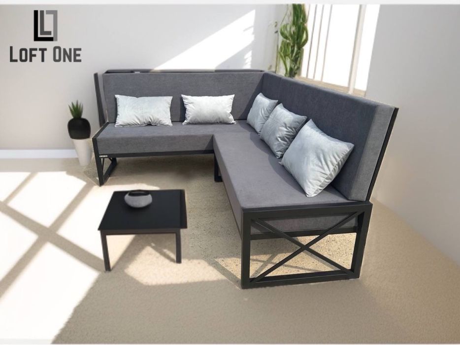 Угловой диван в стиле лофт Perla, мягкая мебель лофт офисный