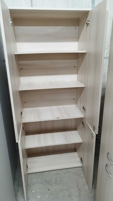 Гардероб с четири врати и рафтове - Офис шкаф -  80/40/205