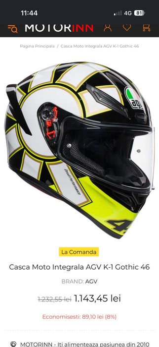 Casca Moto Integrala AGV K-1 Gothic 46