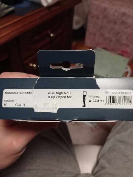 Компресивни високи чорапи Medi Duomed Smooth,1 ст. компресия, размер M