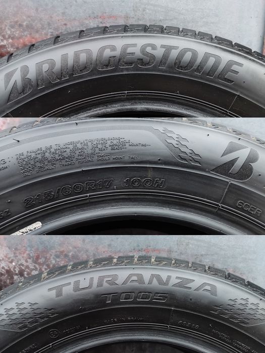 4бр. летни гуми 215/60/17 Bridgestone T005, 100H,  XL подсилени 
dot24