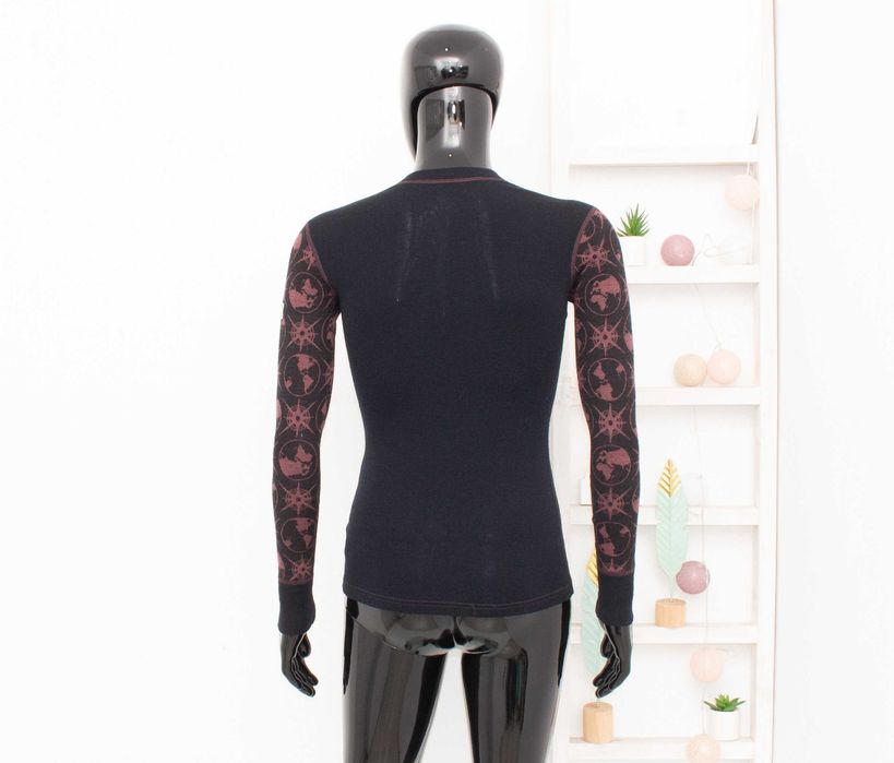 Janus мъжка блуза от мериносна вълна дълъг ръкав термо бельо черна S