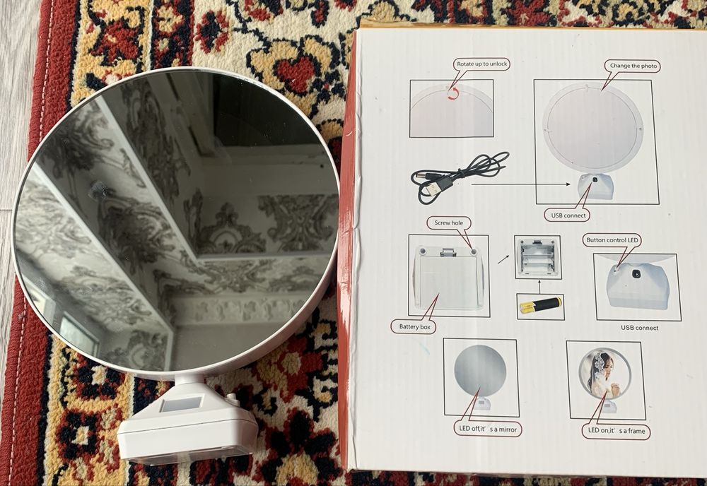 Настольное зеркало+светящий рисунок