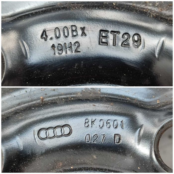 Roată de rezervă slim 5x112 T125/70 R19 DOT 1411 Audi A5 Sportback Cod:8K0601027D (3D)