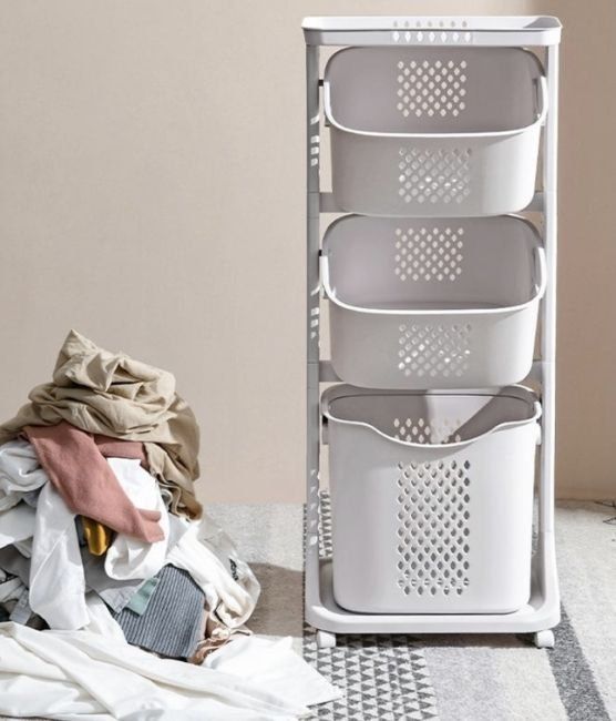 Корзина для белья с полками. Tokchali kir yuvish savatchasi.