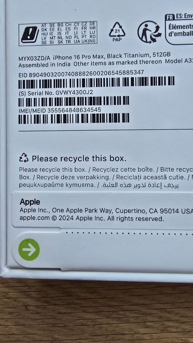 Iphone 16pro Max 512gb
