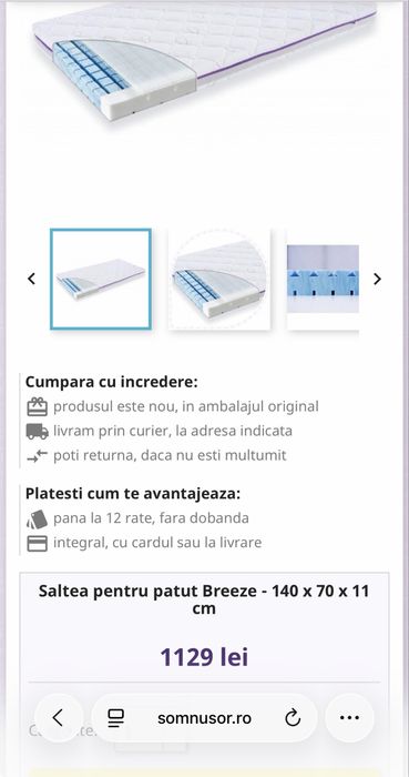 Saltea Breeze TraumeLand 140x70x11