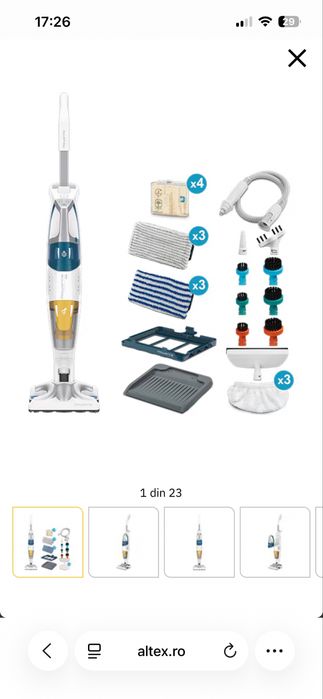 Vand aspirator vertical cu abur Rowenta Clean&Steam Multi