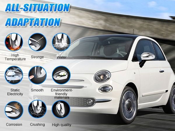 Хромирани капаци за странични огледала за Fiat 500 (2007-2023) – 2 бр.