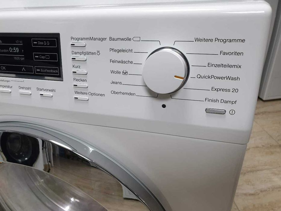 9кг - Miele - Пара - TwinDos - Подсветка - Пералня Миеле 12м Гаранция