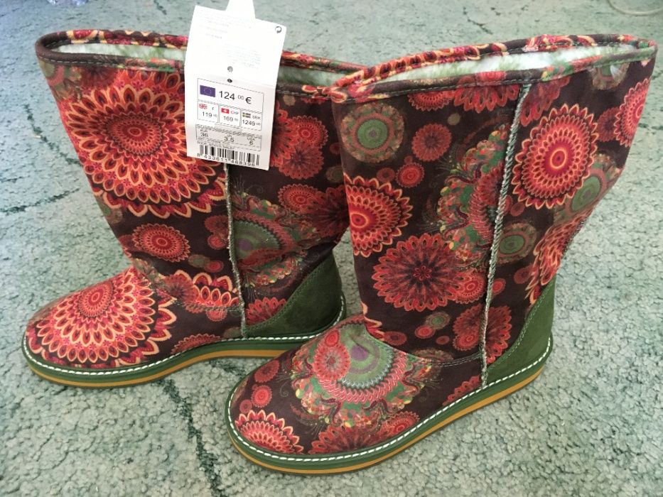 Нови ботуши Desigual 36 с етикет идея за подарък розово зелено