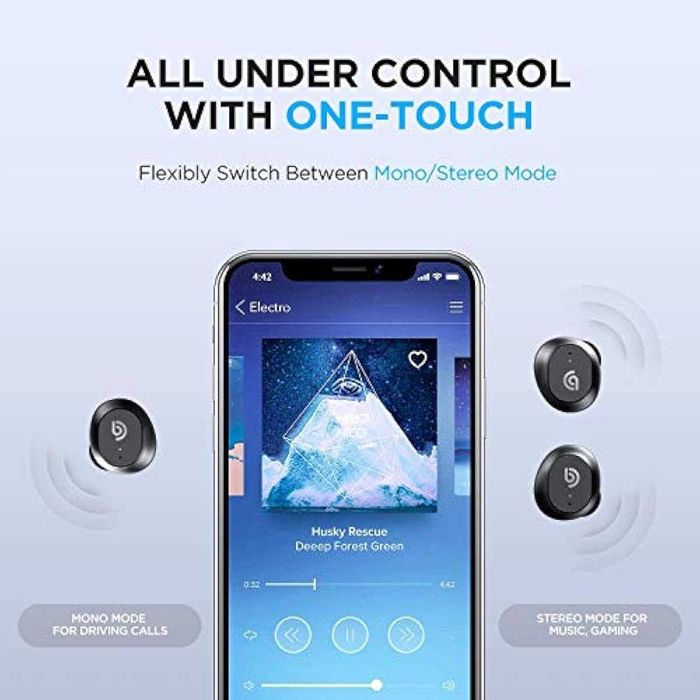 Безжични слушалки BOMAKER, Bluetooth 5.0 стерео, драйвери с дълбок бас