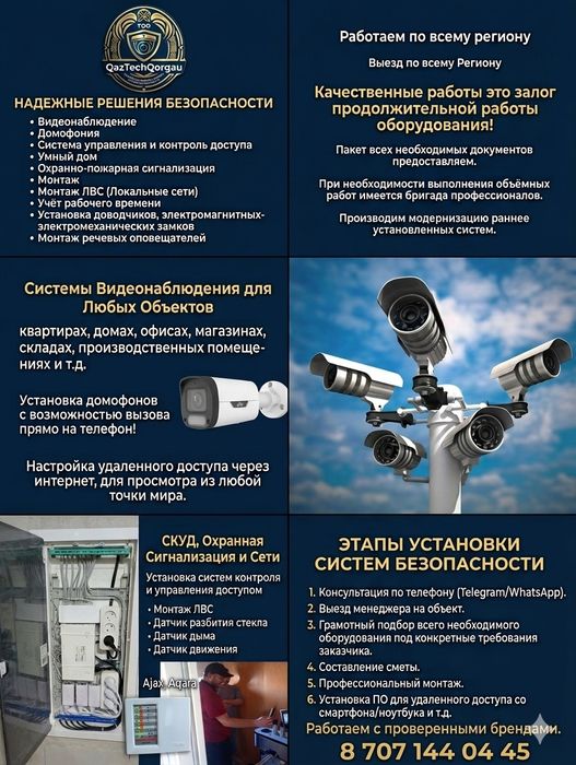 Видеонаблюдение, СКС, Скуд, видео домофон.