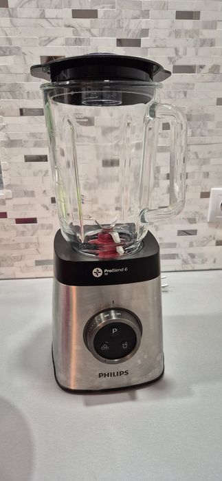 Blender Philips Avance HR3652/00, 1400 W, 35,000 RPM, vas sticla 2 l, 2 Viteze, ProBlend 3D 6, afisaj LED, functie impuls, Metalic