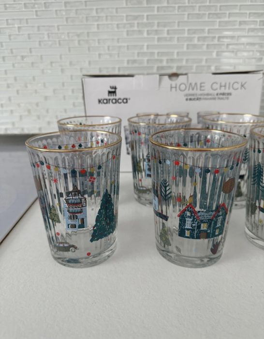 Set pahare pictate 6 buc