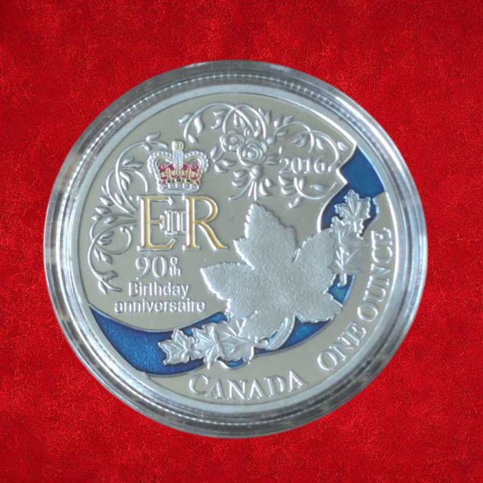 Moneda aniversara 90 ani, Regina Elisabeta a II-a